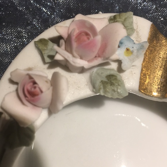 Pair Vintage Lefton China Handpainted Sm Ashtrays - Picture 3 of 8